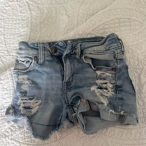 American Eagle Outfitters Light Blue Distressed Jean Shorts